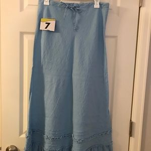 Light blue linen maxi skirt